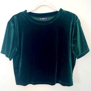 3XL green velour Shein crop top (plus)